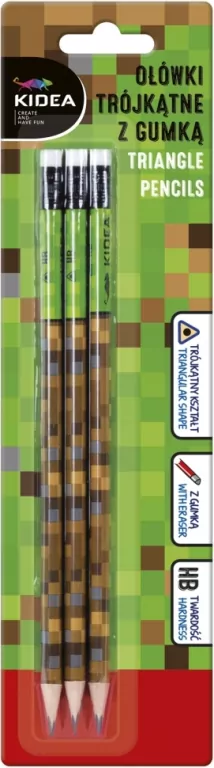 Ołówki trójkątne z gumką z nadrukiem - tantis.pl