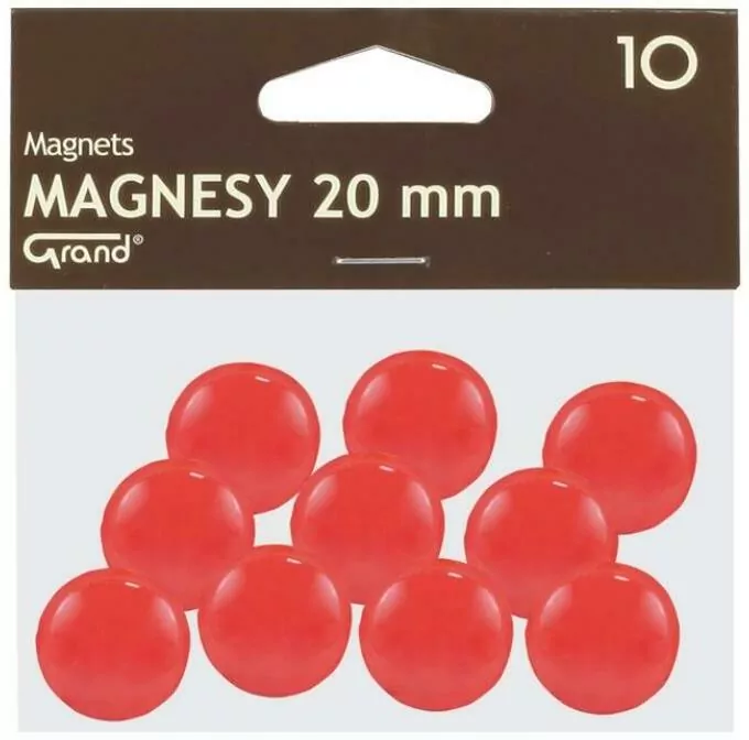 Magnes. Czerwony . 20 mm, 10 sztuk. - tantis.pl