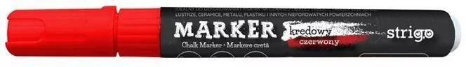 Marker kredowy okrągła końcówka czerwony STRIGO - tantis.pl