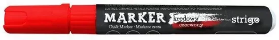 Marker kredowy okrągła końcówka czerwony STRIGO