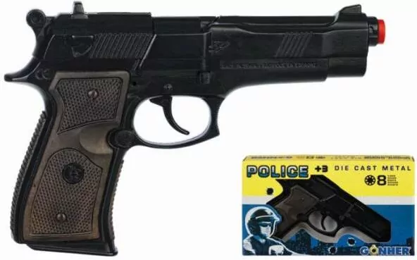 Pistolet policyjny metalowy 8 naboi - tantis.pl