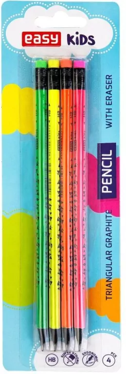 Ołówek z gumką Fluo 4 sztuki - tantis.pl