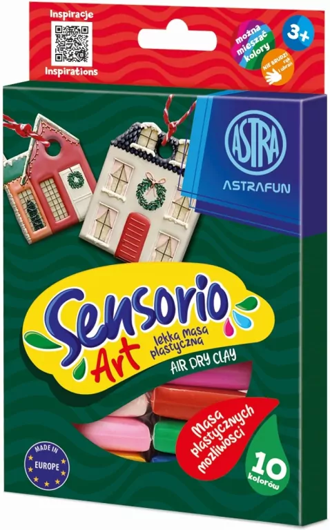 Masa plastyczna Astrafun Sensorio Kids 10 kolorów 1szt.mix - tantis.pl