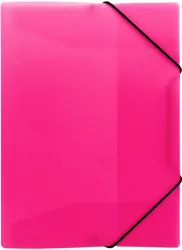 Teczka z gumką A4 PP neon różowa