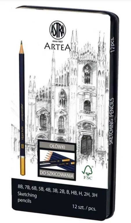 Zestaw ołówków do szkicowania Artea. ASTRA - tantis.pl
