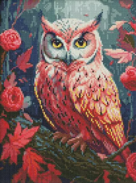 Diamentowa mozaika - Kolorowa sowa 30x40cm - tantis.pl