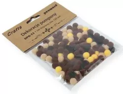 Dekoracje pompony 1cm mix brązowy