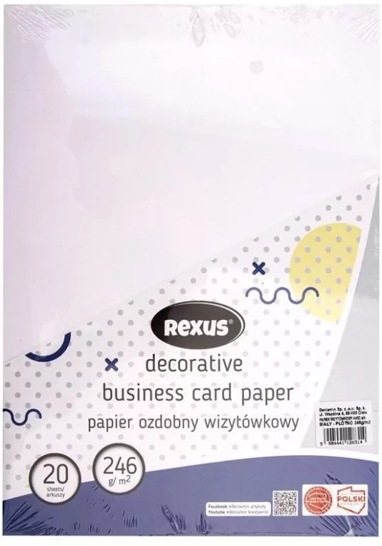 Papier wizytówkowy A4/20ark biały - płótno - tantis.pl