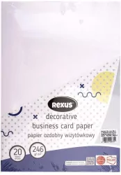 Papier wizytówkowy A4/20ark biały - płótno