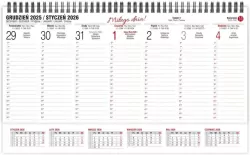 Kalendarz 2026 biurkowy tygodniowy poprzeczny