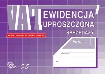 Ewidencja uproszczona sprzedaży VU-55 - tantis.pl