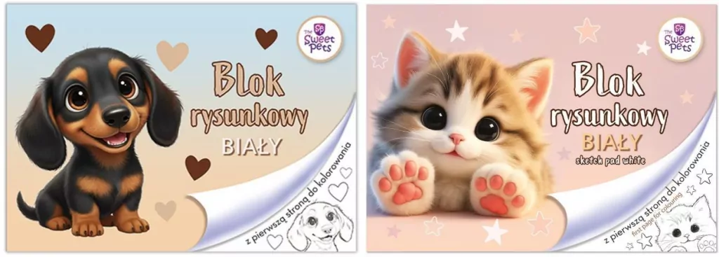 Blok rysunkowy A4/2K The Sweet Pets mix - tantis.pl
