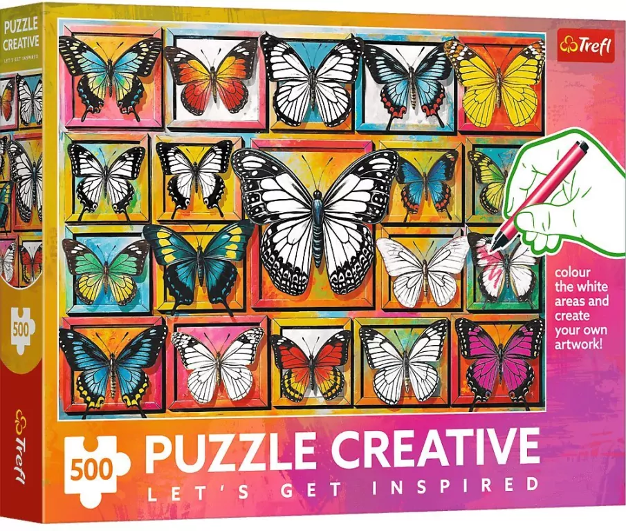 Puzzle 500 Kolekcja motyli TREFL - tantis.pl