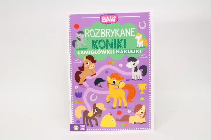 Rozbrykane koniki. Łamigłówki i naklejki. Baw się - tantis.pl
