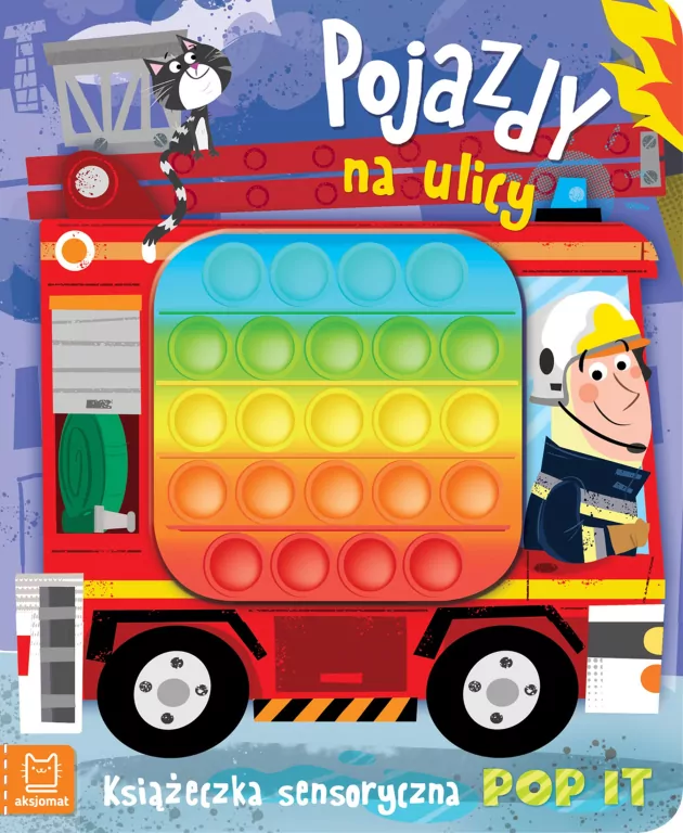 Pojazdy na ulicy. Książeczka sensoryczna. POP IT - tantis.pl