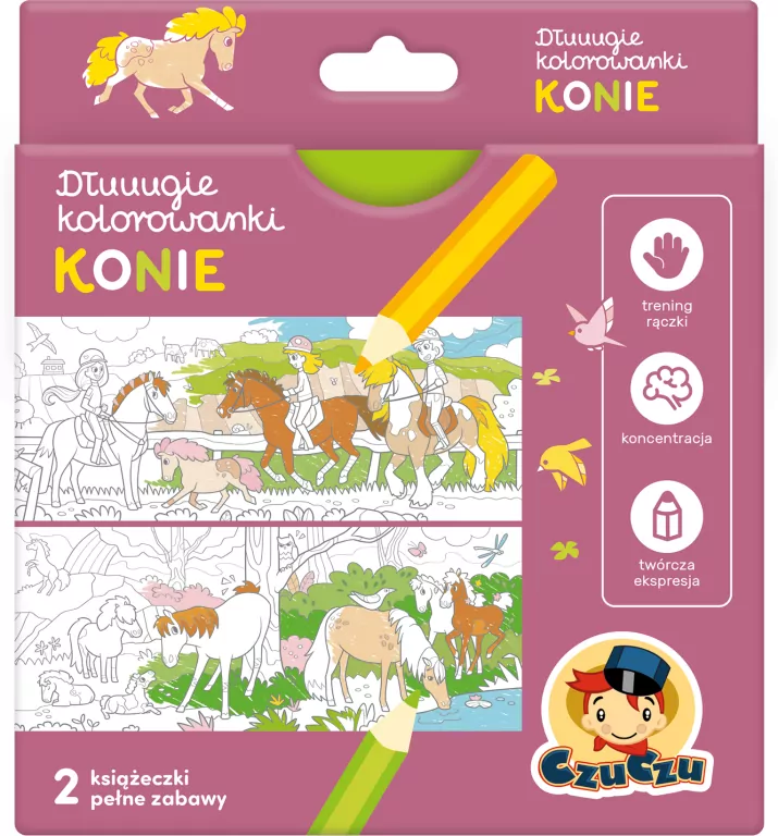 CzuCzu. Konie. Dłuuugie kolorowanki - tantis.pl