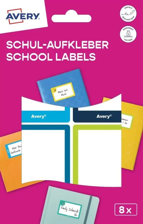 Naklejki szkolne - 48x70 mm 8 naklejek - tantis.pl