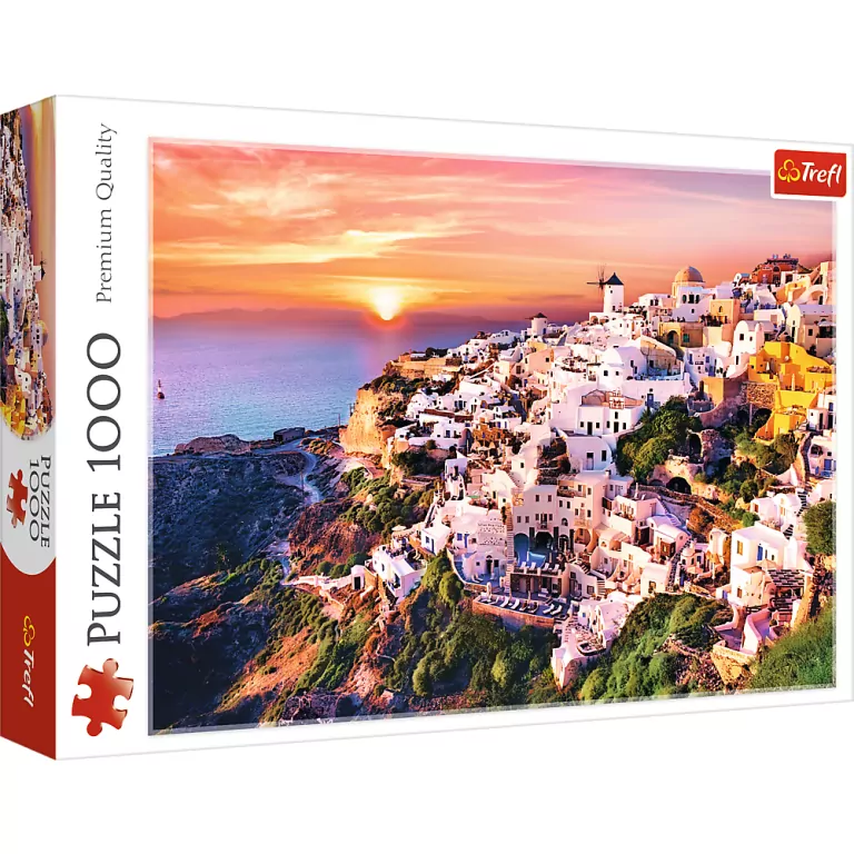 Puzzle 1000. Zachód słońca nad Santorini - tantis.pl