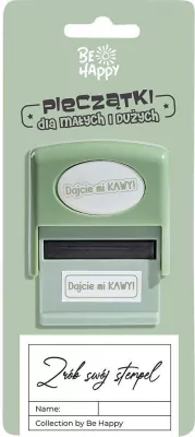 Pieczątka z napisem Dajcie mi kawy!