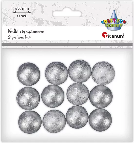 Kulki styropianowe 25mm srebrne - tantis.pl