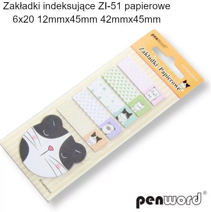 Zakładki indeksujące 12x45mm, 6x20 sztuk, papierowe - tantis.pl