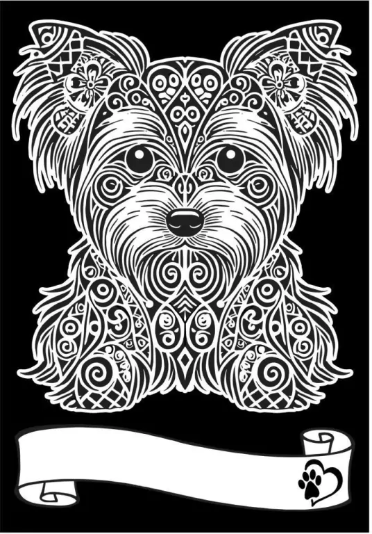 Kolorowanka Welwetowa A4 Yorkshire Terrier - tantis.pl