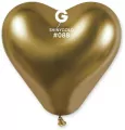 Balony chromowane serca złote, 25 sztuk - tantis.pl