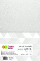 Happy Color. Arkusze piankowe brokat A4, białe