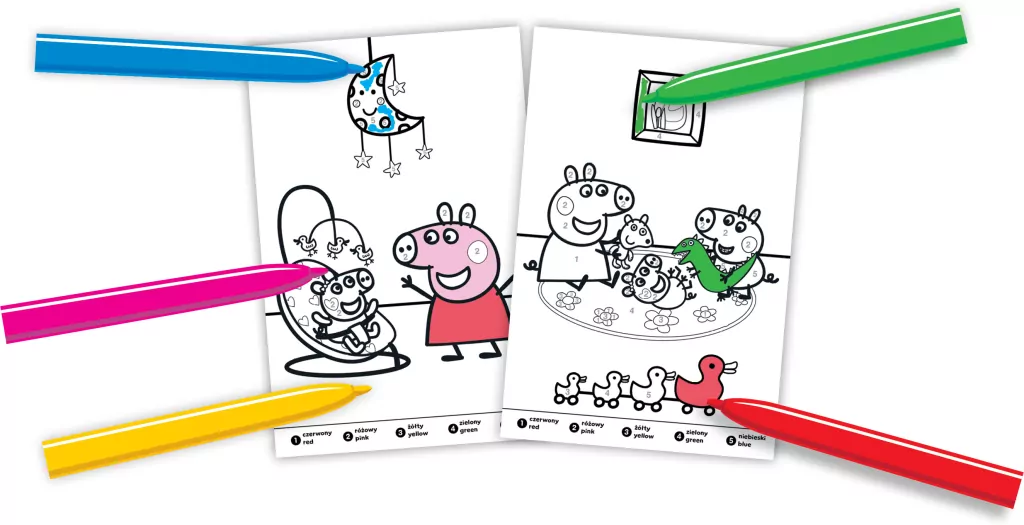 Kochamy cię, Evie! Świnka Peppa. Numerkowe kolorowanki - tantis.pl