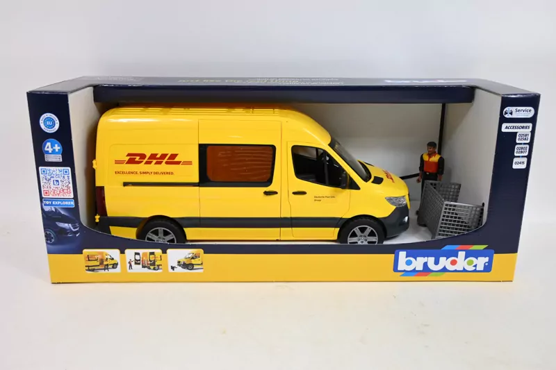 Mercedes Sprinter DHL z figurką i akcesoriami - tantis.pl