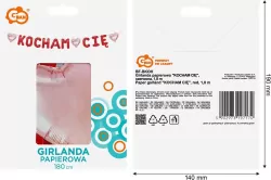 Girlanda papierowa Kocham Cię czerwona 1,8m