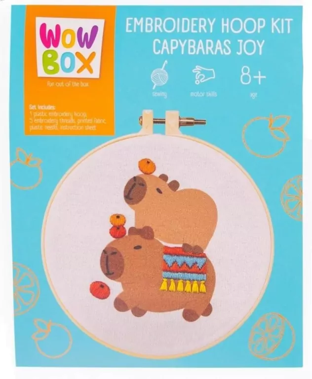 Wow Box Zestaw do haftowania Radosne Kapibary - tantis.pl