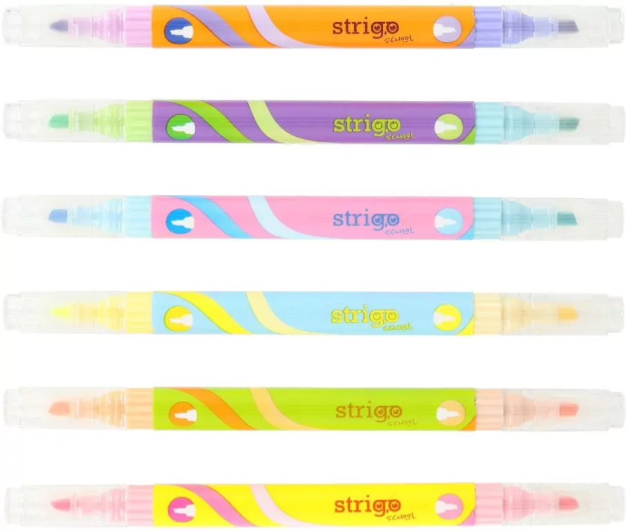 Zakreślacz 2stronny 6kol neon/pastel - tantis.pl