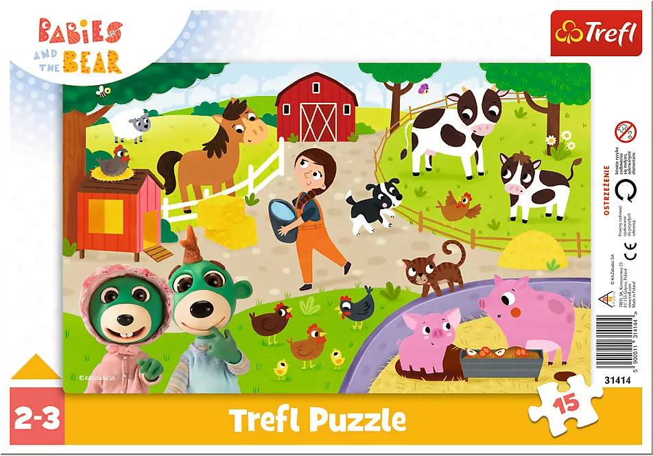 Trefl. Puzzle 15 ramkowe. Urocze Bobaski - tantis.pl