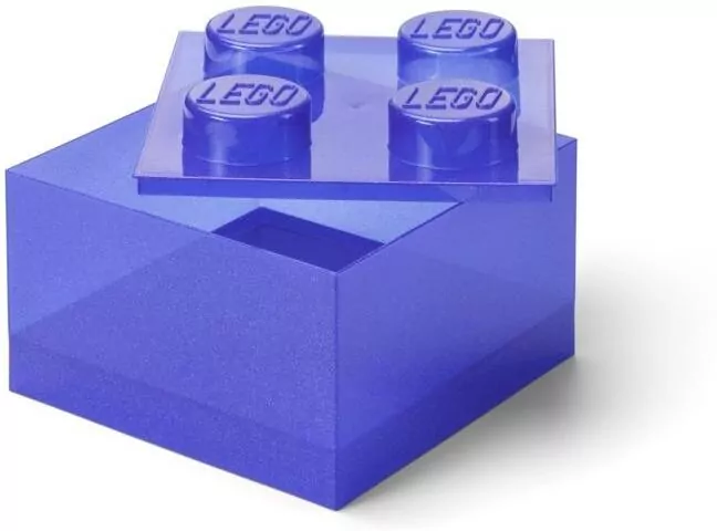 LEGO(R) pojemnik klocek czwórka transparentny fiolet - tantis.pl