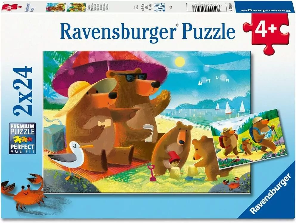 Puzzle dla dzieci 2D: Misie na wakacjach 2x24el - tantis.pl