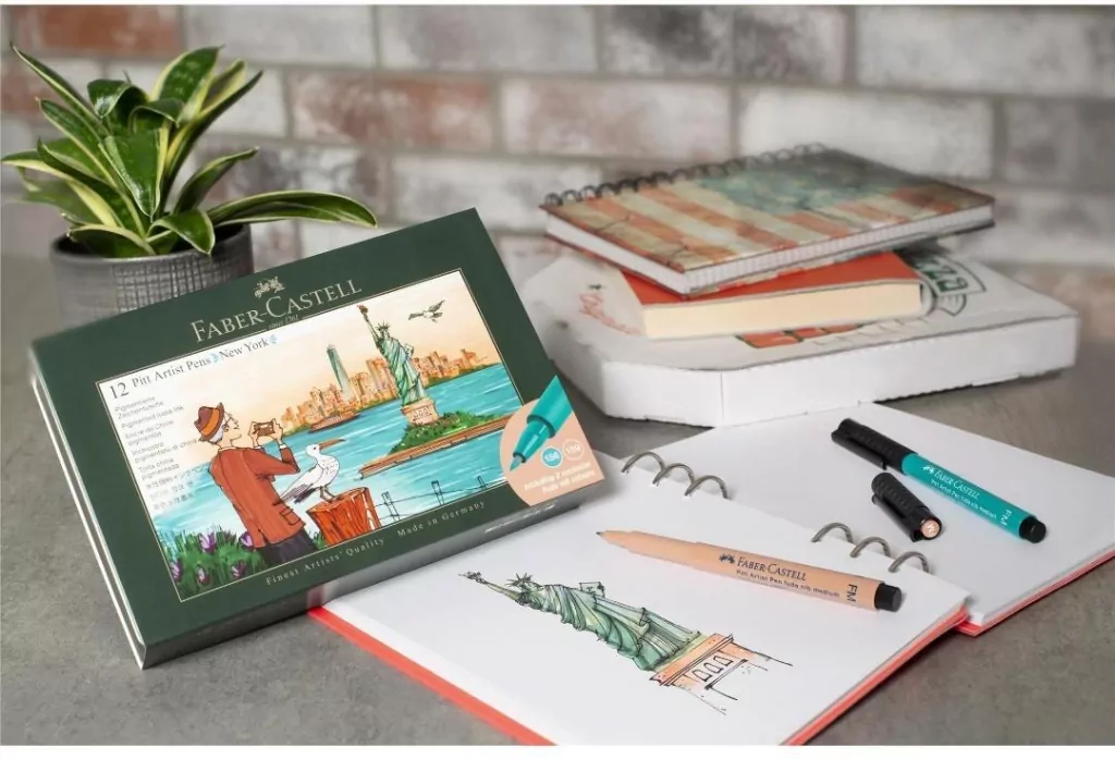 Pisaki Pitt Artist Pen York 12szt FABER CASTELL - tantis.pl