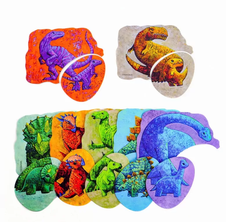 Ekopuzzle dwuelementowe Dinozaury i ich dzieci - tantis.pl