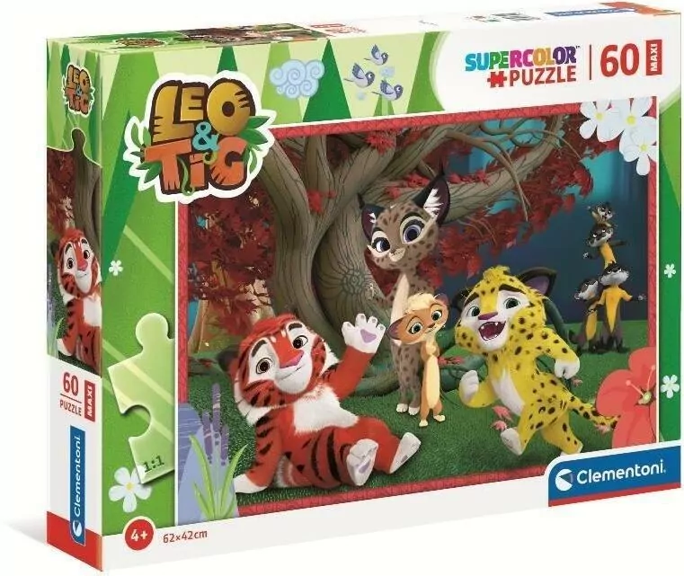 Clementoni. Puzzle 60. Maxi Super Kolor Leo i Tig - tantis.pl