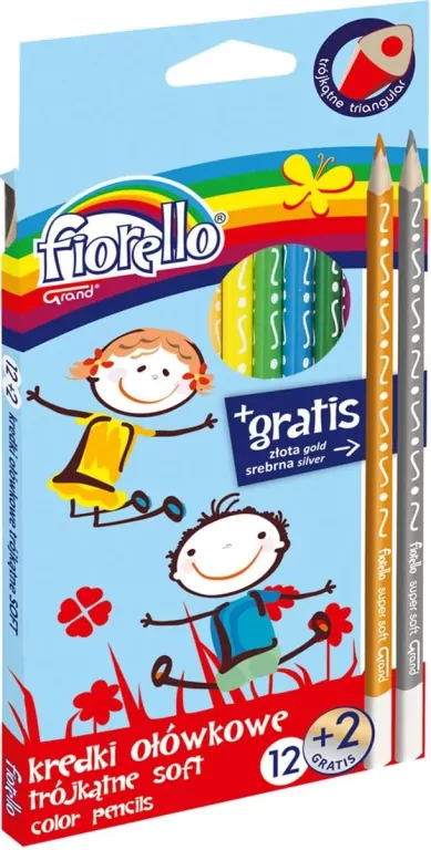 Kredki ołówkowe, trójkątne. Soft, 12 kolorów - tantis.pl