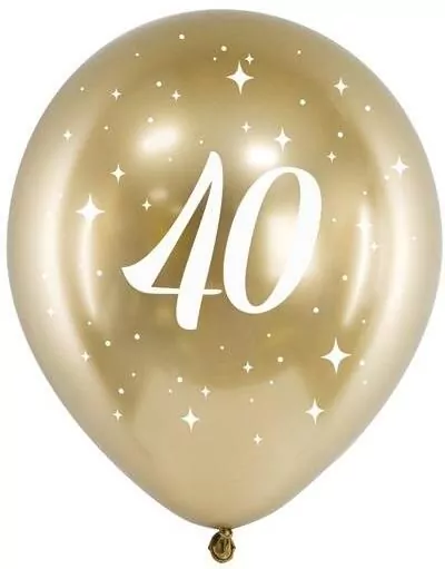Balony Glossy 40-stka 30cm złote 6szt - tantis.pl