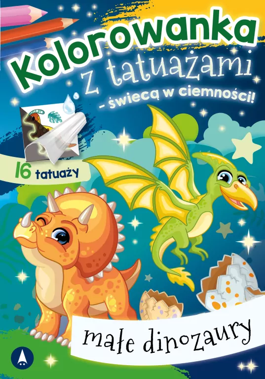 Kolorowanka z tatuażami Małe dinozaury - tantis.pl