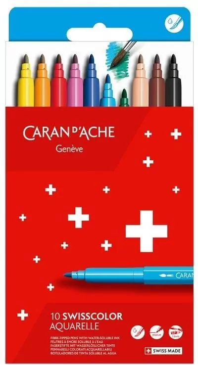 Flamastry akwarelowe Swisscolor 10 kolorów - tantis.pl