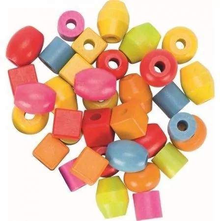 Zestaw drewnianych koralików do nawlekania - tantis.pl