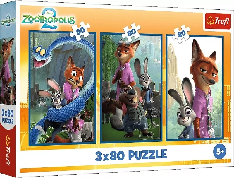 Puzzle 3x80 Zwierzakowe śledztwo TREFL - tantis.pl
