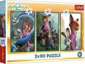 Puzzle 3x80 Zwierzakowe śledztwo TREFL - tantis.pl