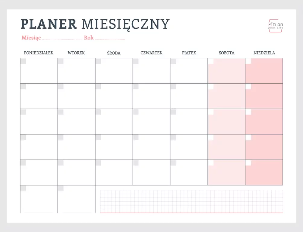 Planer magnetyczny miesięczny różowy + marker - tantis.pl