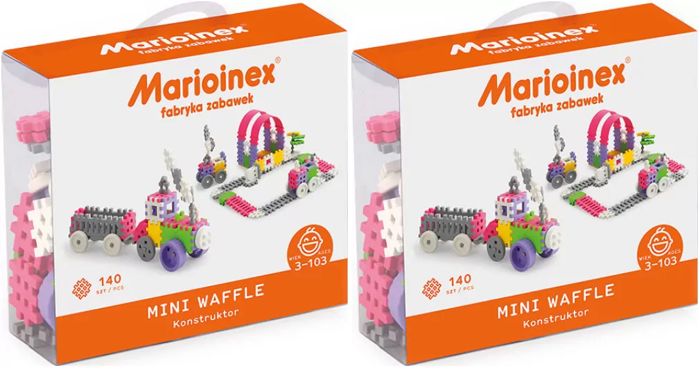Multipak: Mini Waffle Konstruktor 140. Różowy x2 - tantis.pl