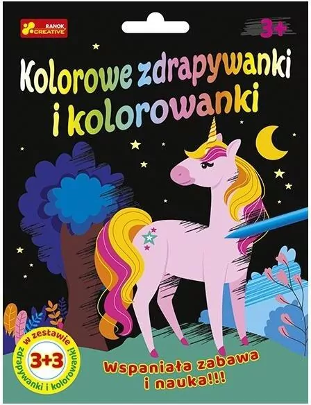 Zdrapywanki&kolorowanki Jednorożec i przyjac. 3+3 - tantis.pl