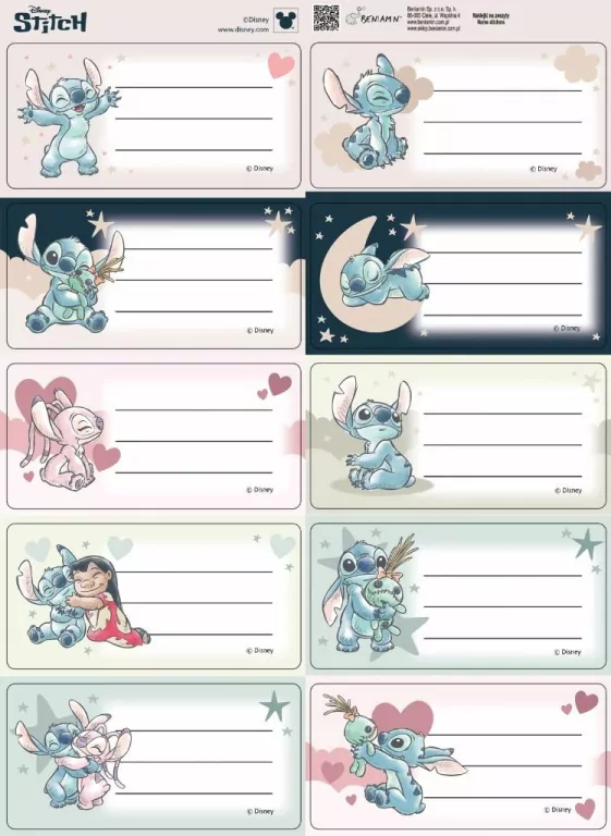 Naklejki na zeszyty pasek Stitch mix - tantis.pl